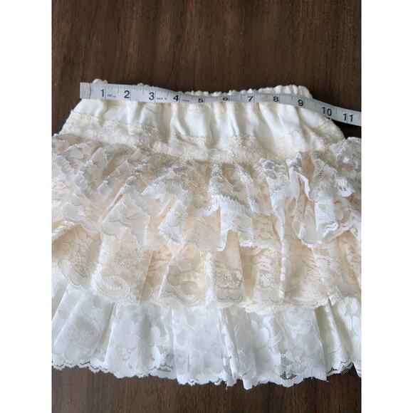 Baby Bonbons French Vintage Inspired Girl's Layered Lace Ivory Tutu Skirt OS - Picture 4 of 6
